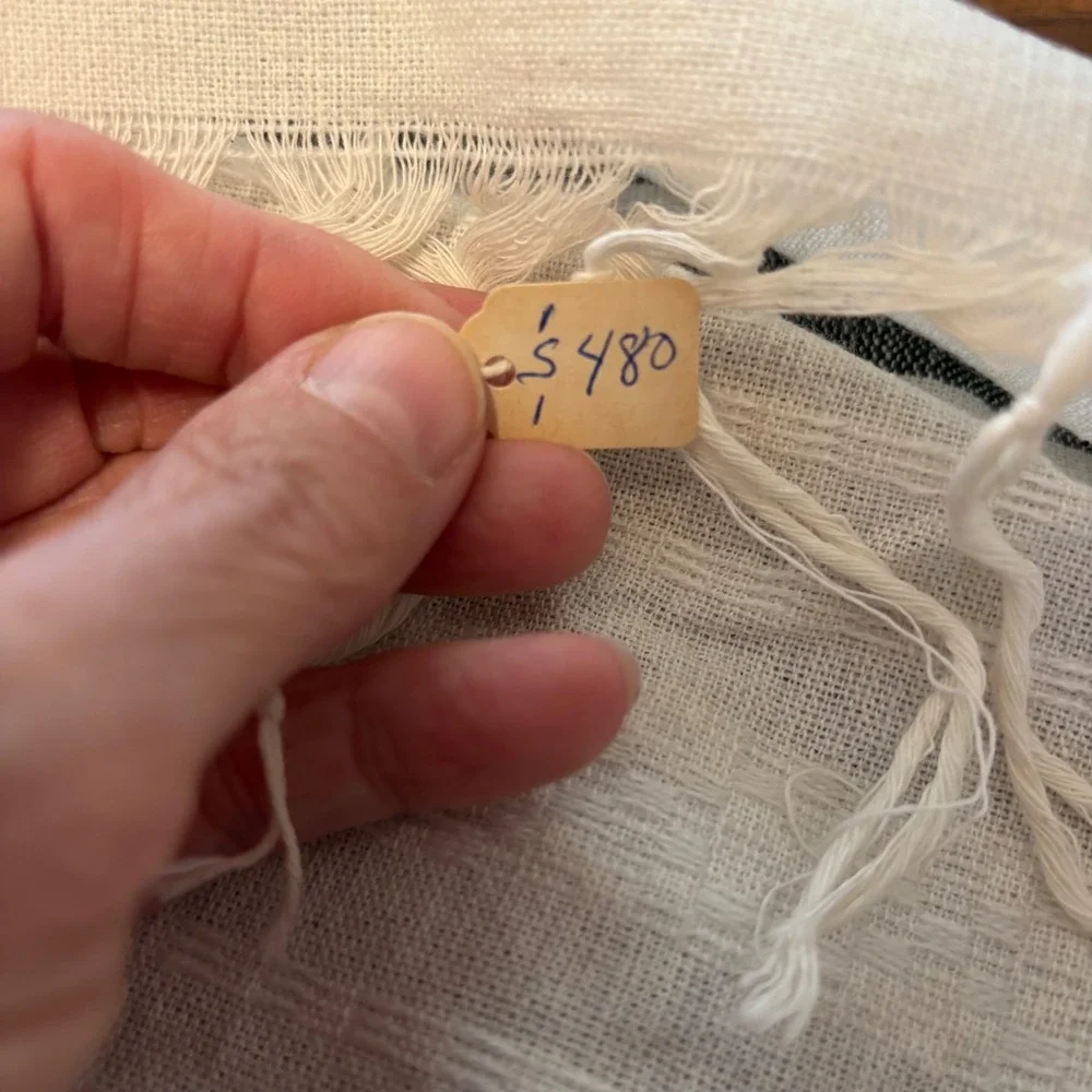 Handwoven Ethiopian Gabi Blanket Cotton Netela Wrap Striped Fringed Cream 60x96